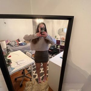 army green denim skirt